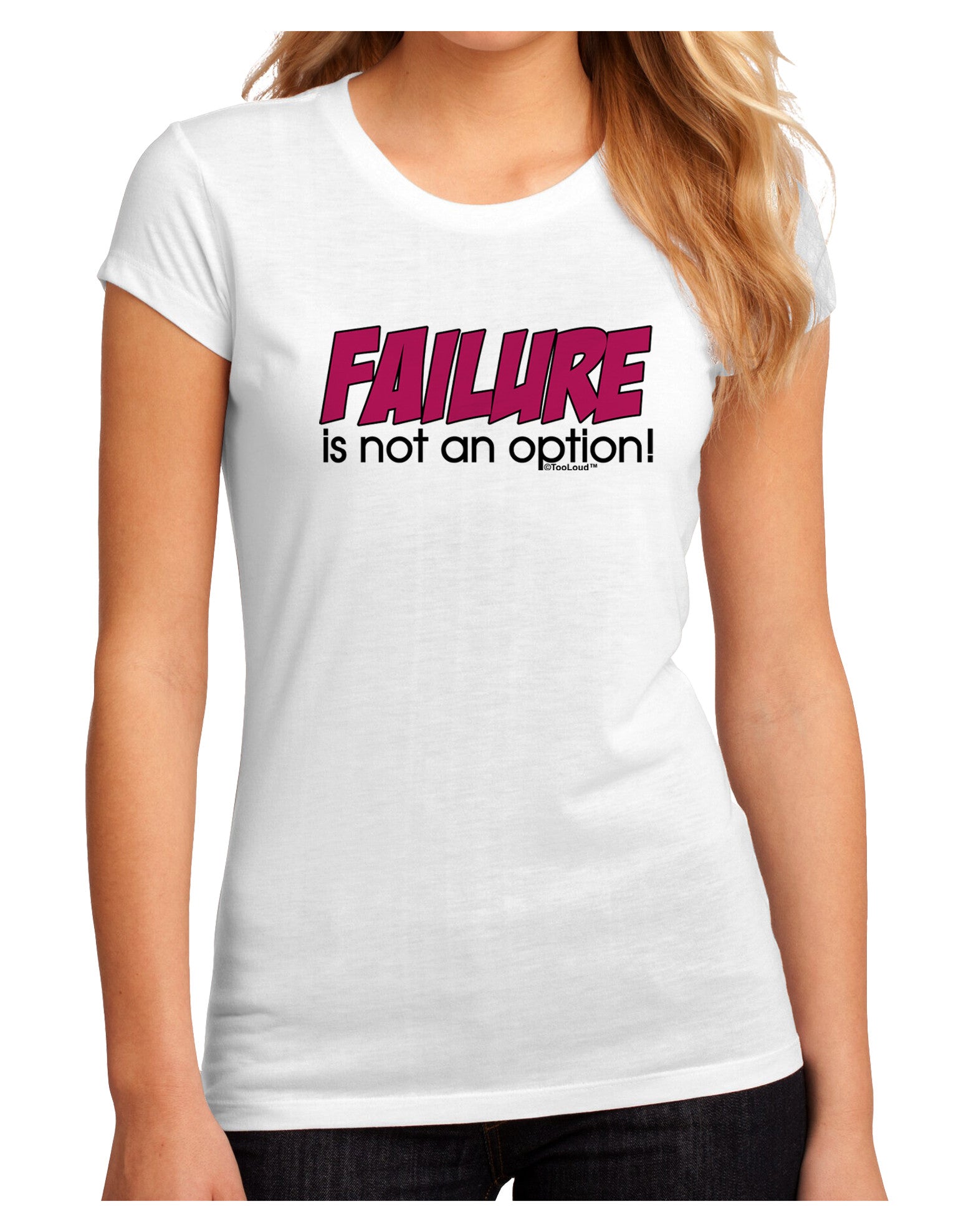 Failure Is Not An Option Distressed Juniors Sublimate Tee by TooLoud-Womens T-Shirt-TooLoud-White-Small-Davson Sales