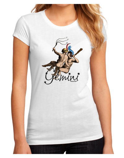 Gemini Illustration Color Juniors Sublimate Tee-TooLoud-White-Small-Davson Sales