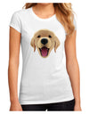 Cute Golden Retriever Puppy Face Juniors Petite Sublimate Tee-TooLoud-White-Small-Davson Sales