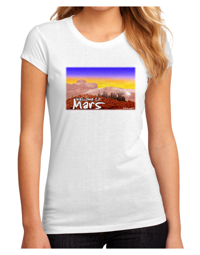 Welcome to Mars Juniors Petite Sublimate Tee-TooLoud-White-Small-Davson Sales
