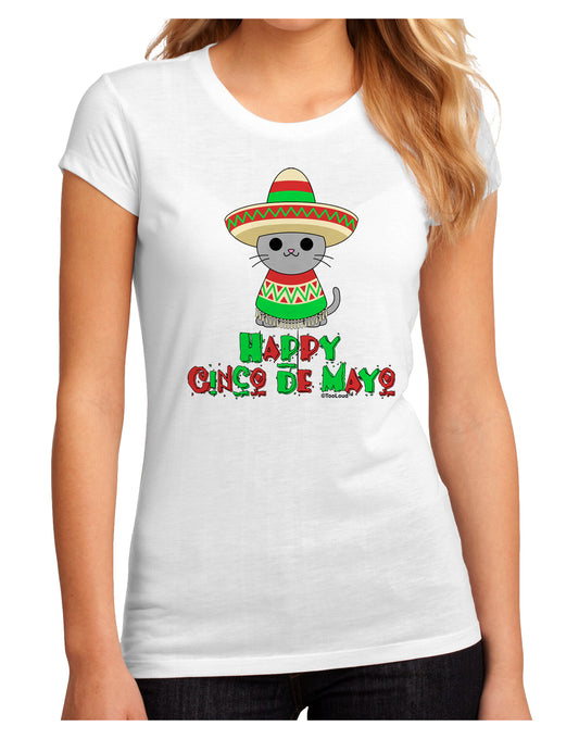 Happy Cinco de Mayo Cat Juniors Sublimate Tee by TooLoud-Womens T-Shirt-TooLoud-White-Small-Davson Sales