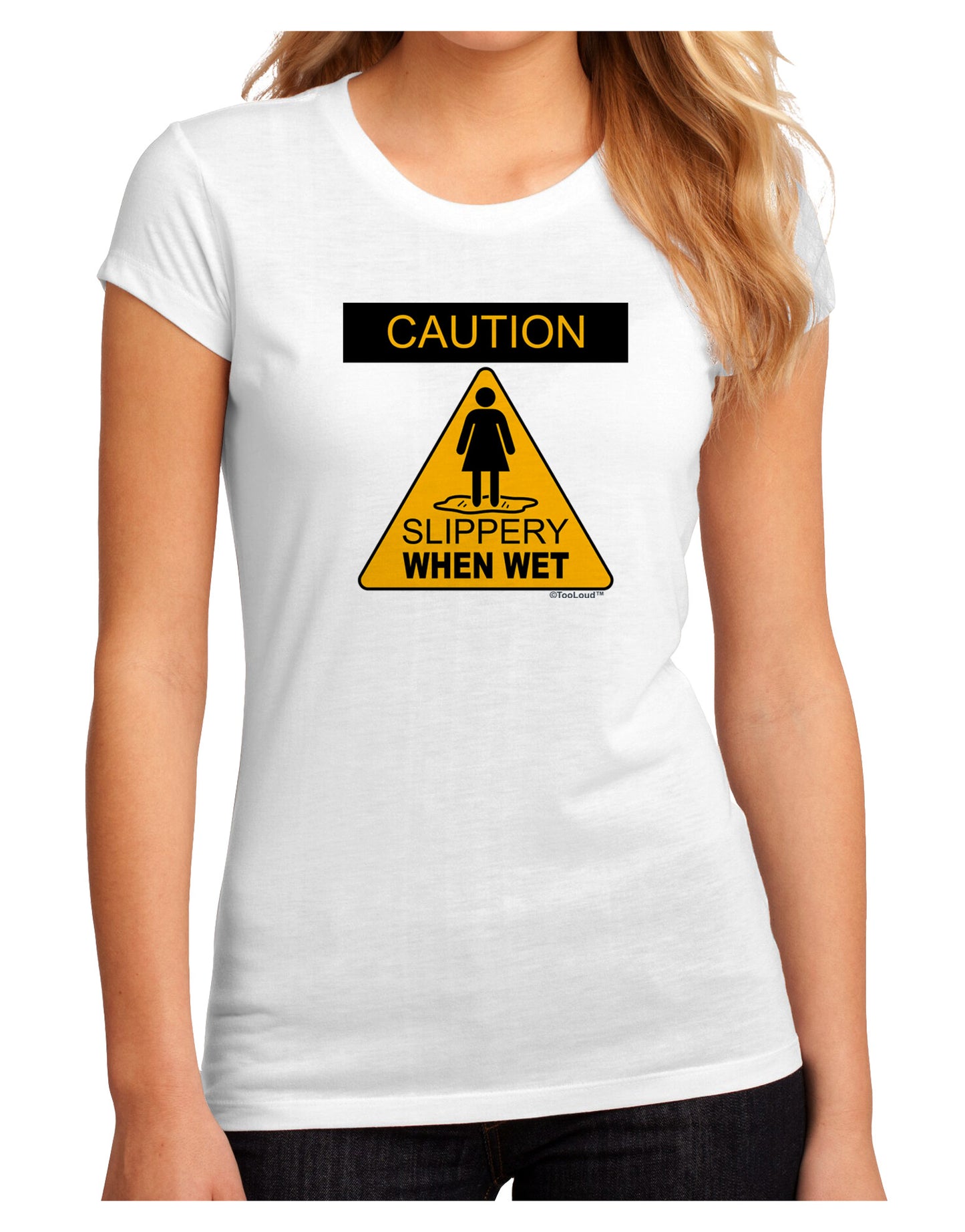 Slippery When Wet Juniors Petite Sublimate Tee-Womens T-Shirt-TooLoud-White-Small-Davson Sales