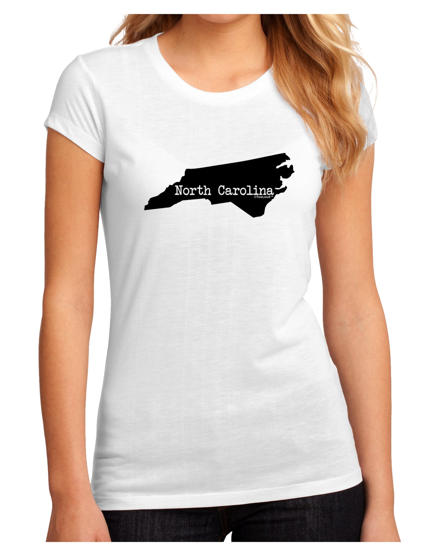 North Carolina - United States Shape Juniors Sublimate Tee by TooLoud-Womens T-Shirt-TooLoud-White-Small-Davson Sales