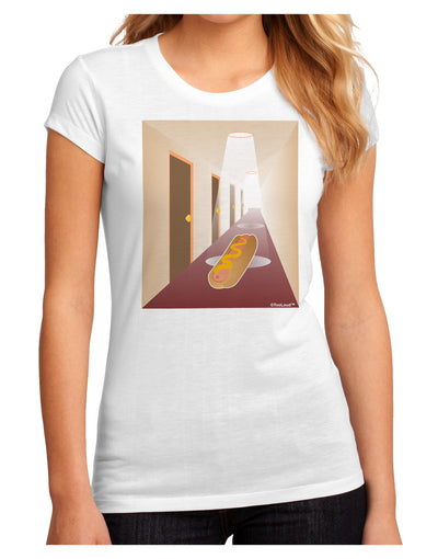 Hotdog in a Hallway Juniors Petite Sublimate Tee-TooLoud-White-Small-Davson Sales