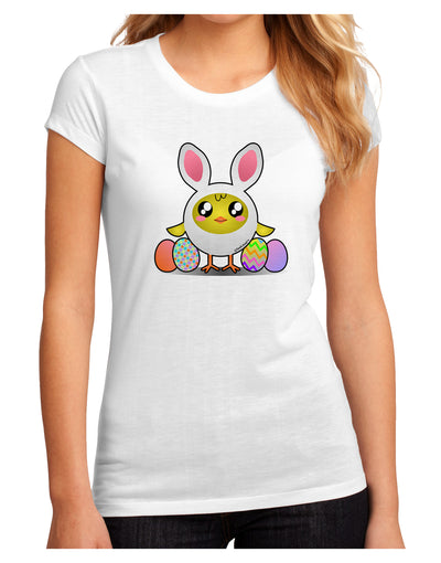 Chick In Bunny Costume Juniors Petite Sublimate Tee-TooLoud-White-Small-Davson Sales