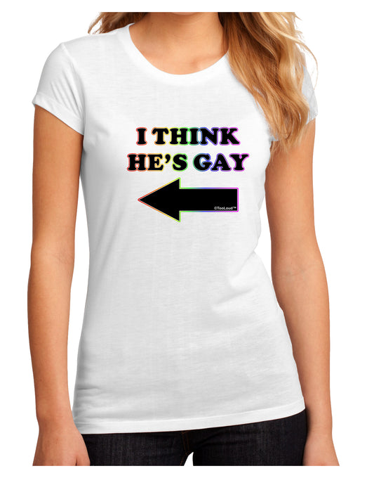 I Think He's Gay Left Juniors Petite Sublimate Tee by TooLoud-Womens T-Shirt-TooLoud-White-Small-Davson Sales