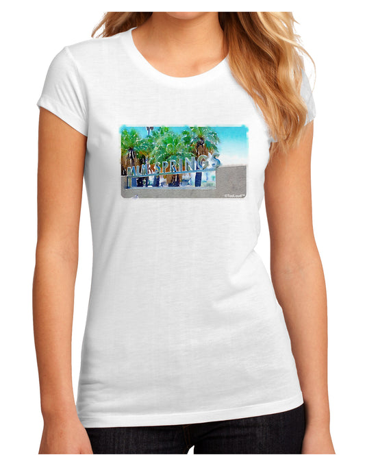 Palm Springs Watercolor Juniors Sublimate Tee-TooLoud-White-Small-Davson Sales