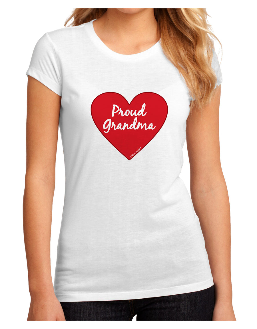 Proud Grandma Heart Juniors Sublimate Tee-TooLoud-White-Small-Davson Sales