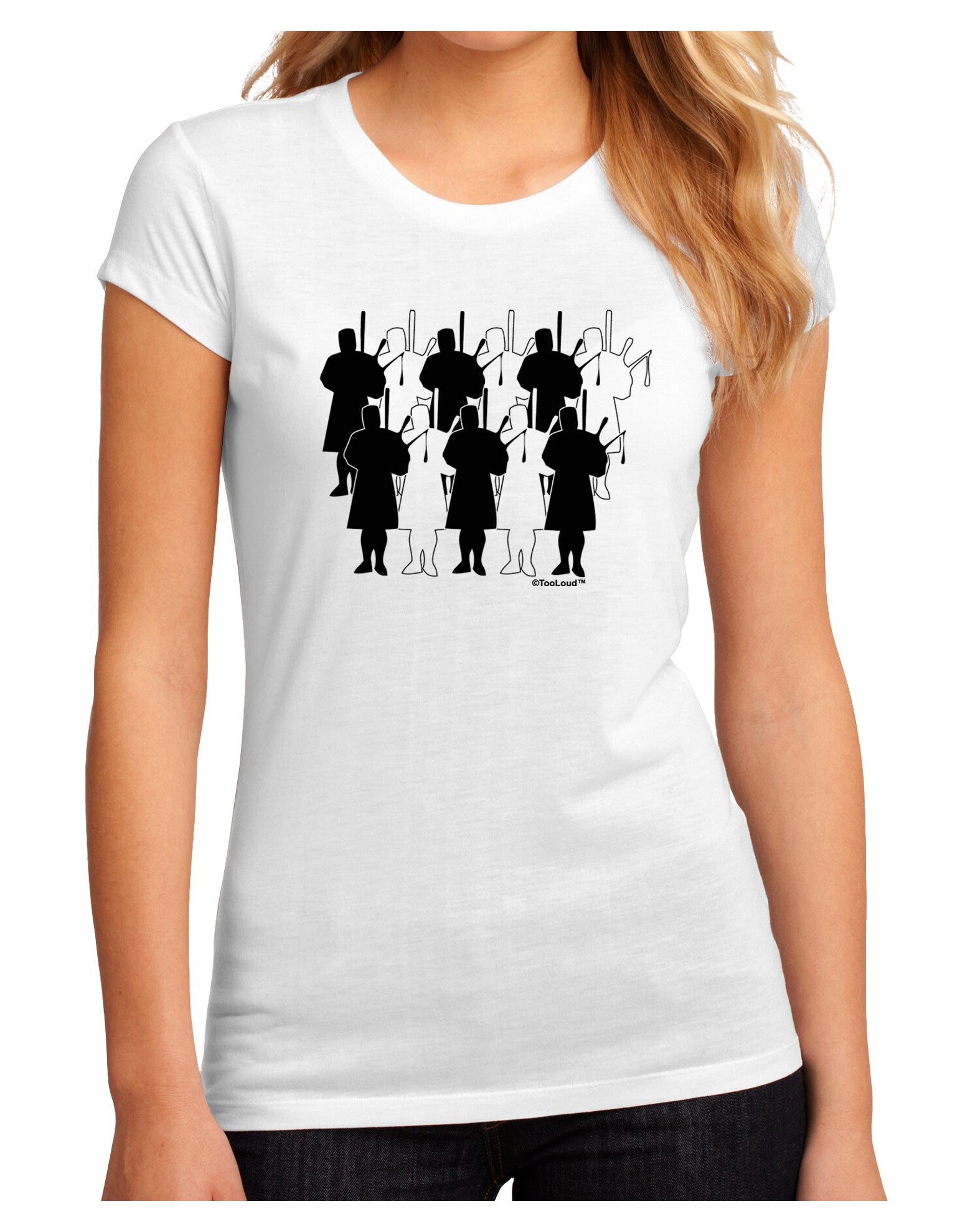 Eleven Pipers Piping Juniors Sublimate Tee-TooLoud-White-Small-Davson Sales