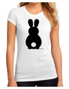 Cute Bunny Silhouette with Tail Juniors Sublimate Tee by TooLoud-Womens T-Shirt-TooLoud-White-Small-Davson Sales