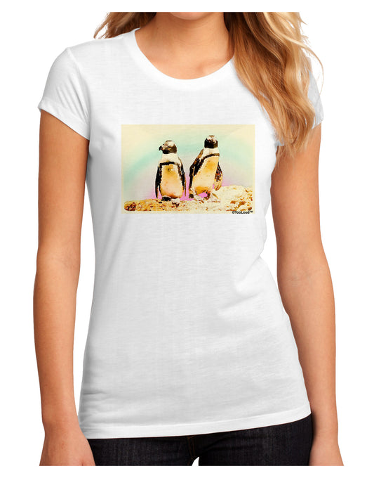 Magellanic Penguin Watercolor Juniors Sublimate Tee-TooLoud-White-Small-Davson Sales