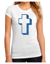 Simple Cross Design Glitter - Blue Juniors Sublimate Tee by TooLoud-Womens T-Shirt-TooLoud-White-Small-Davson Sales