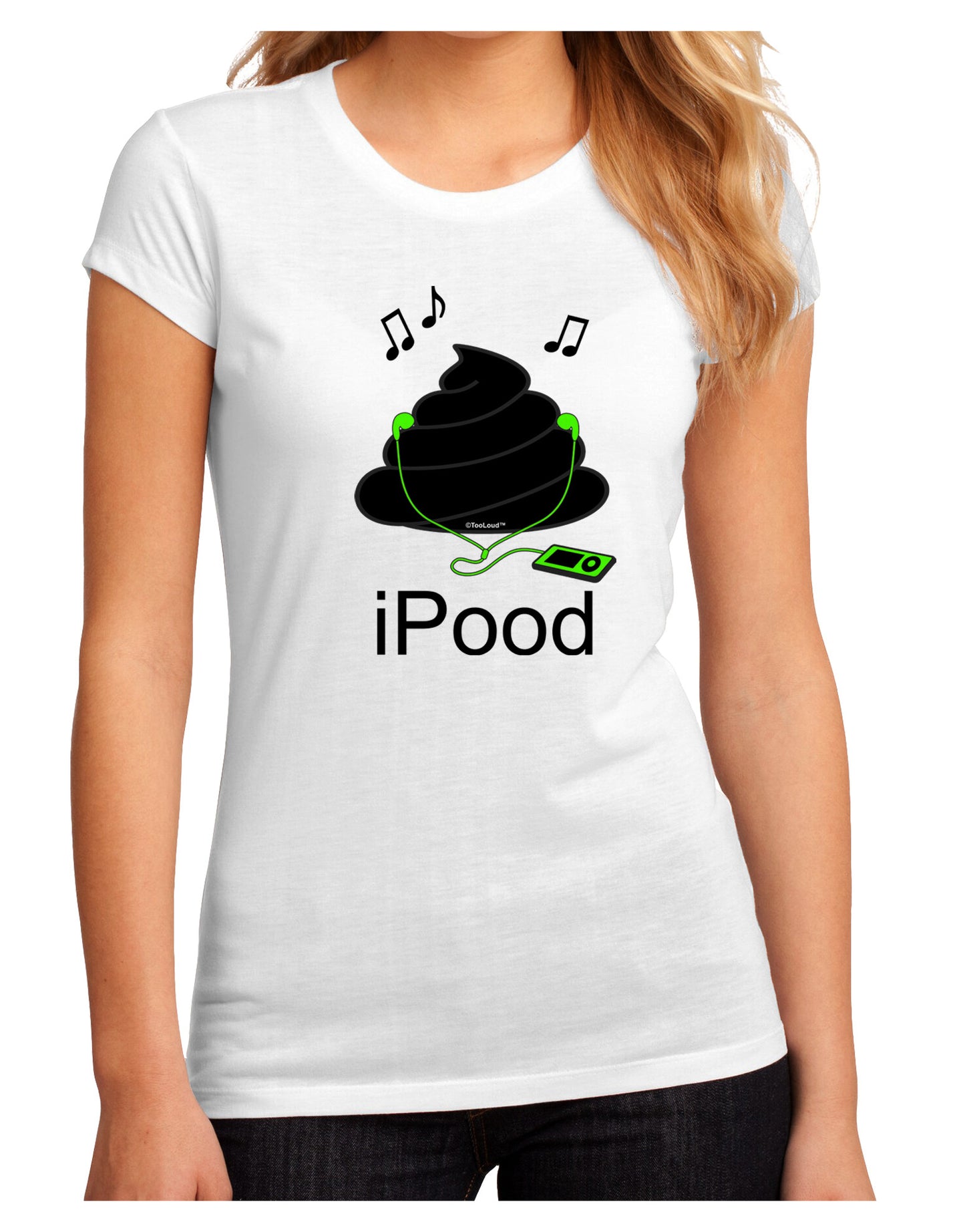 iPood Juniors Petite Sublimate Tee-Womens T-Shirt-TooLoud-White-Small-Davson Sales