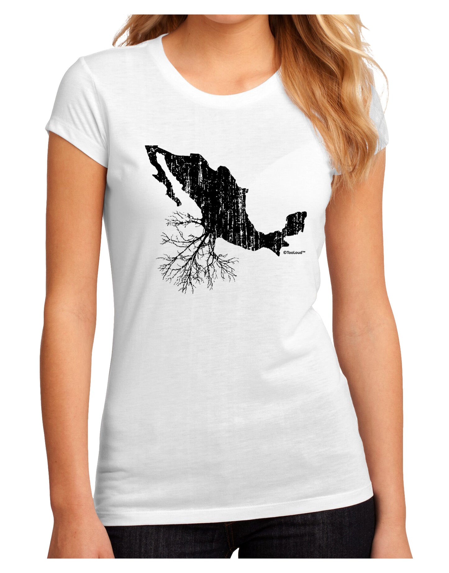 Mexican Roots Design - Distressed Juniors Sublimate Tee by TooLoud-Womens T-Shirt-TooLoud-White-Small-Davson Sales