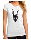 Scary Bunny Face Black Distressed Juniors Sublimate Tee-TooLoud-White-Small-Davson Sales