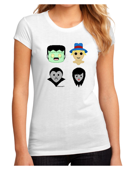 Cute Pixel Monsters Juniors Sublimate Tee-TooLoud-White-Small-Davson Sales