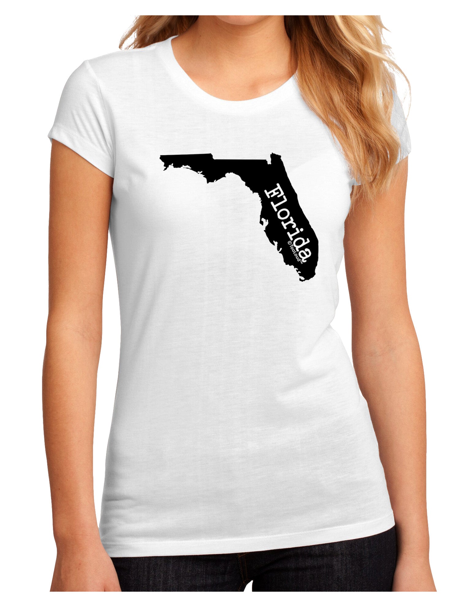 Florida - United States Shape Juniors Sublimate Tee by TooLoud-Womens T-Shirt-TooLoud-White-Small-Davson Sales