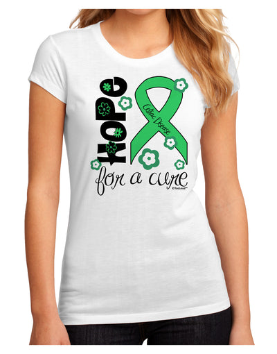 Hope for a Cure - Light Green Ribbon Celiac Disease - Flowers Juniors Sublimate Tee-TooLoud-White-Small-Davson Sales