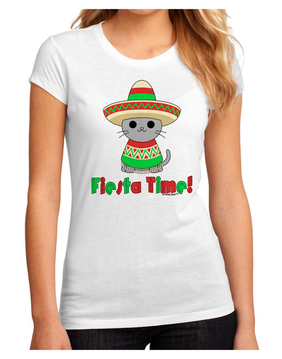 Fiesta Time - Cute Sombrero Cat Juniors Sublimate Tee by TooLoud-Womens T-Shirt-TooLoud-White-Small-Davson Sales