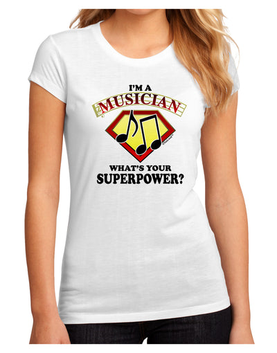 Musician - Superpower Juniors Petite Sublimate Tee-TooLoud-White-Small-Davson Sales