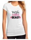 TooLoud Wife Mom Beast Juniors Petite Sublimate Tee-Womens T-Shirt-TooLoud-White-Small-Davson Sales