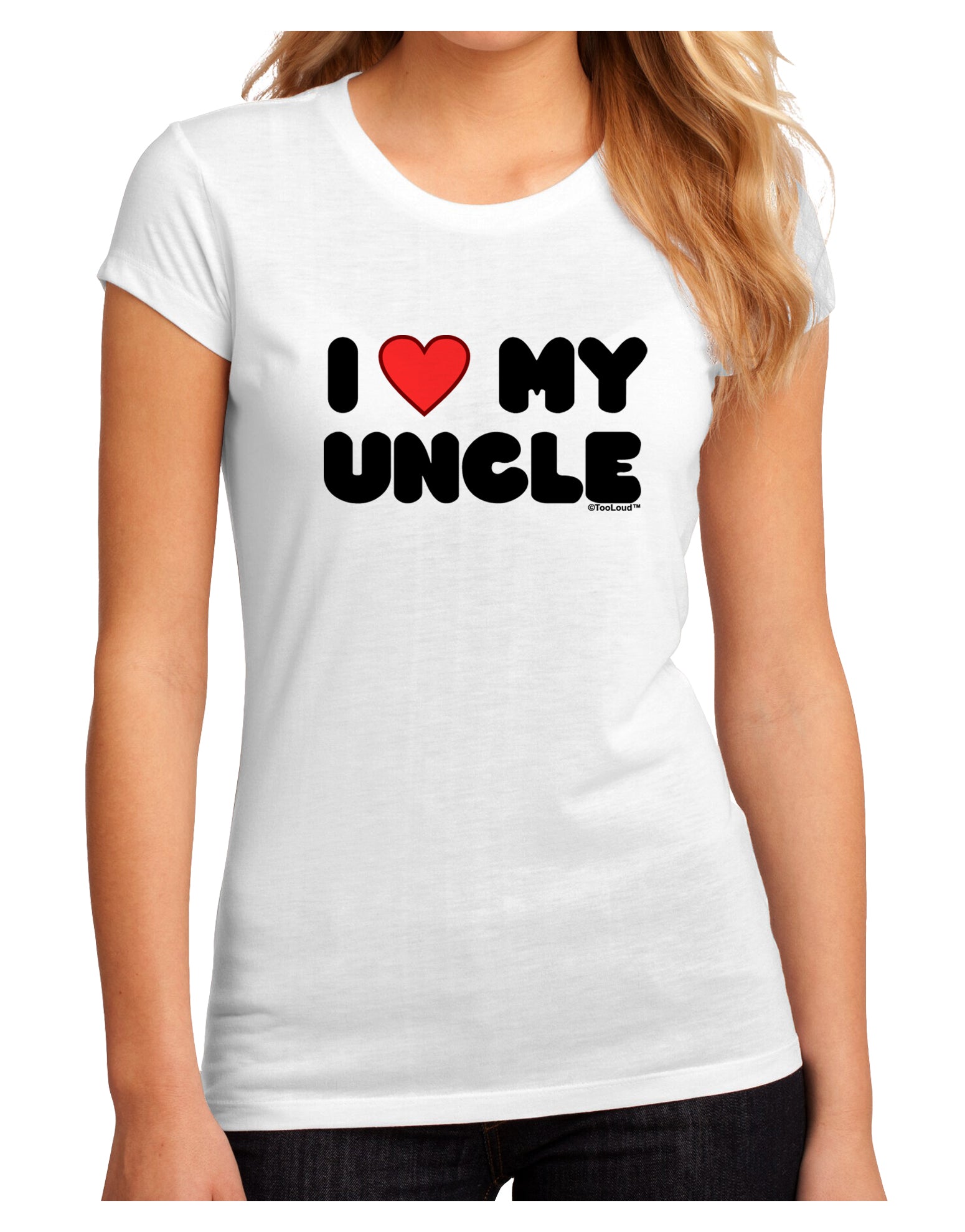 I Heart My Uncle Juniors Sublimate Tee by TooLoud-Womens T-Shirt-TooLoud-White-Small-Davson Sales
