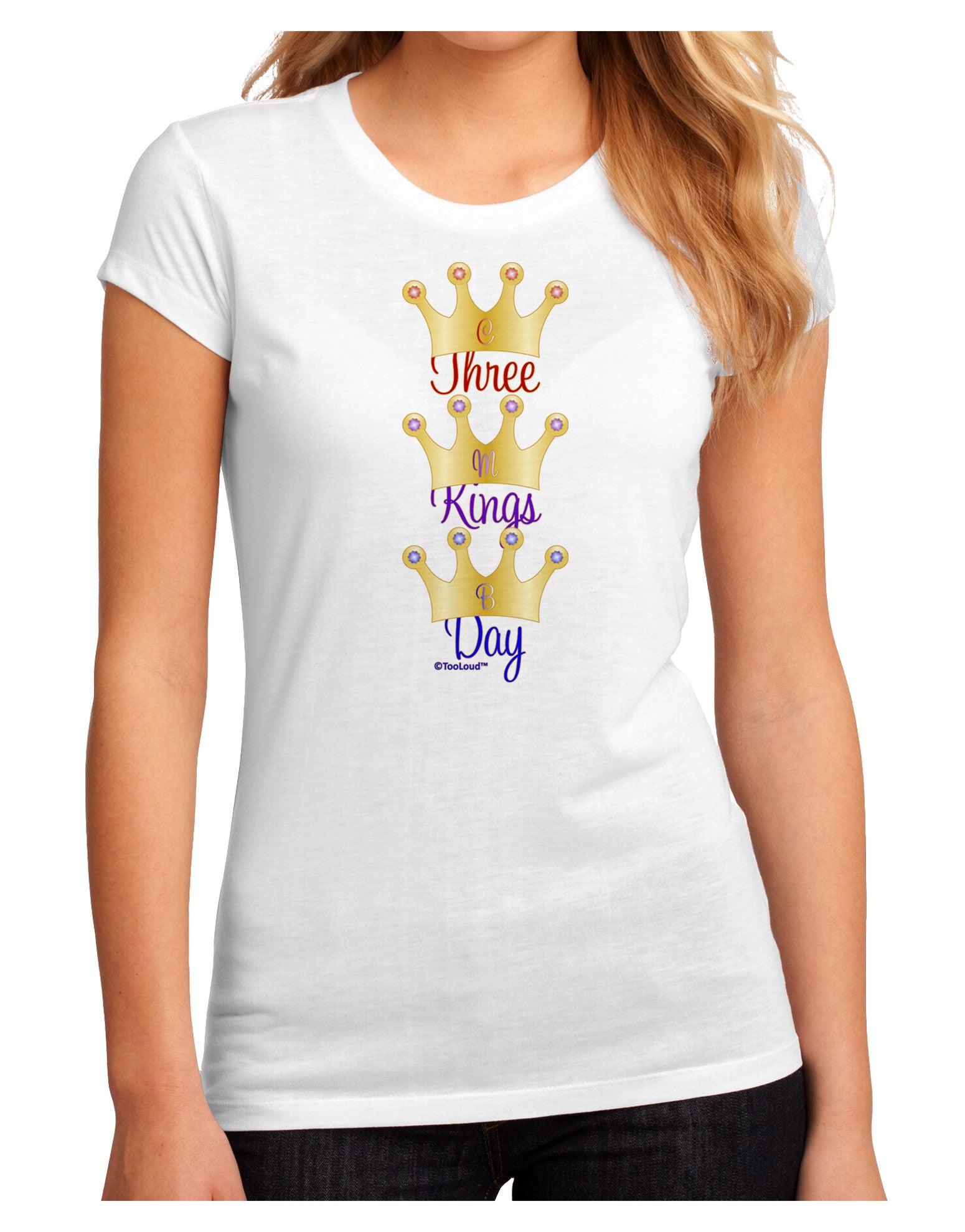 Three Kings Day - C M B Crowns Juniors Sublimate Tee by TooLoud-Womens T-Shirt-TooLoud-White-Small-Davson Sales