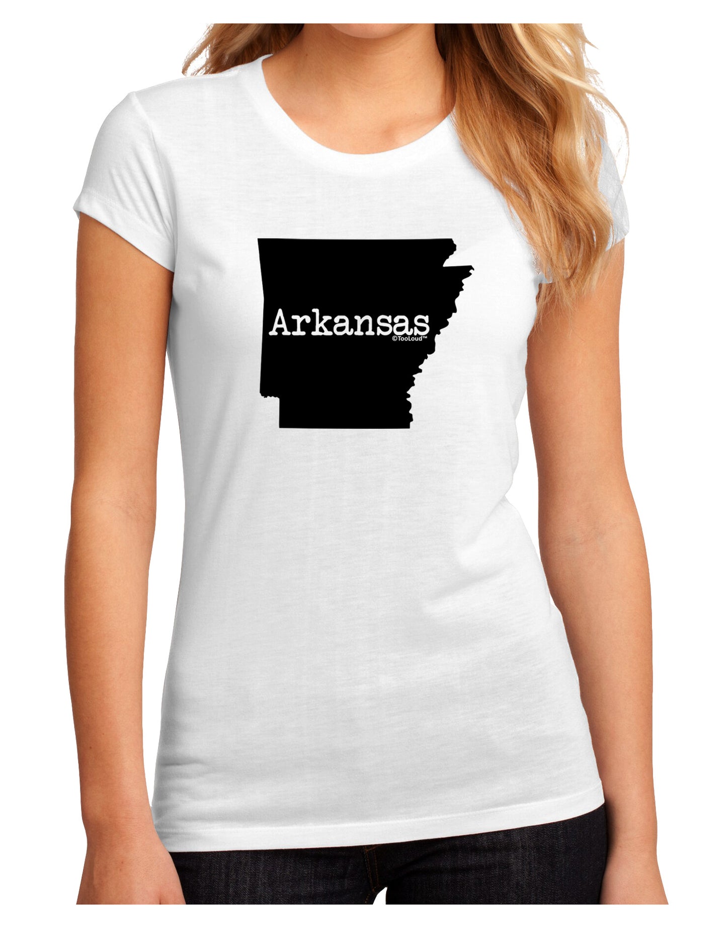 Arkansas - United States Shape Juniors Sublimate Tee by TooLoud-Womens T-Shirt-TooLoud-White-Small-Davson Sales