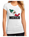 Mexico Outline - Mexican Flag - Mexico Text Juniors Sublimate Tee by TooLoud-Womens T-Shirt-TooLoud-White-Small-Davson Sales