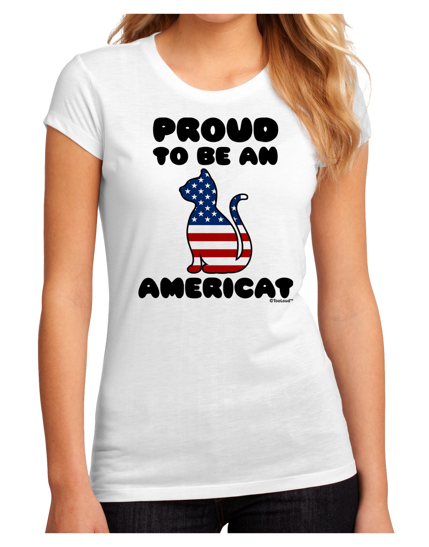 Proud to Be an Americat Juniors Sublimate Tee by TooLoud-Womens T-Shirt-TooLoud-White-Small-Davson Sales