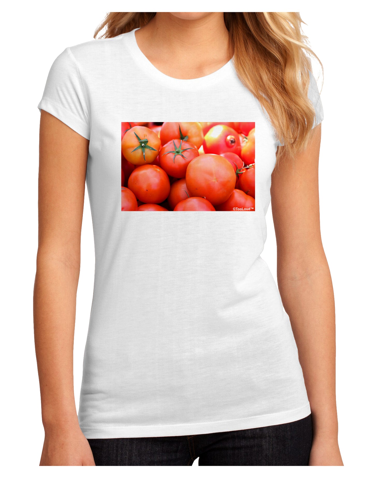 Buy Local Produce Tomatoes Juniors Sublimate Tee-TooLoud-White-Small-Davson Sales