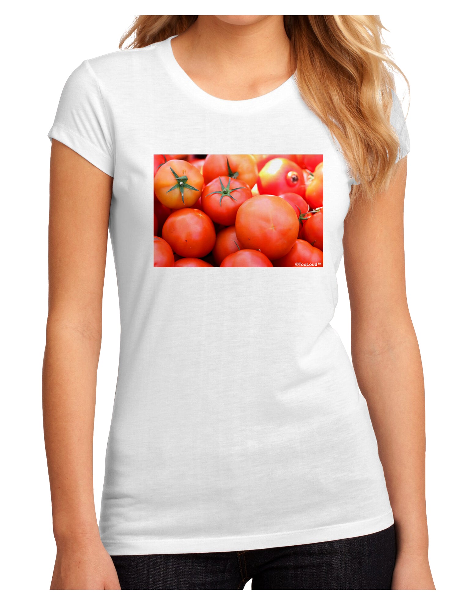 Buy Local Produce Tomatoes Juniors Sublimate Tee-TooLoud-White-Small-Davson Sales