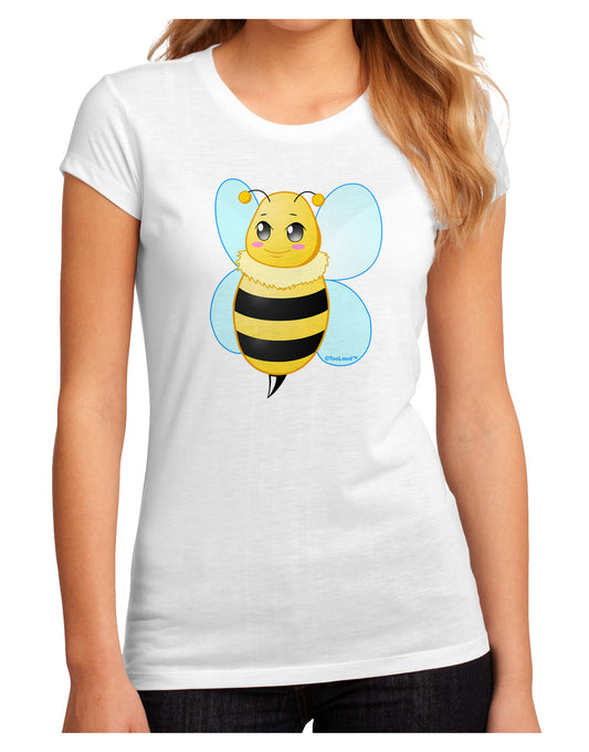 Cute Bee Juniors Sublimate Tee-TooLoud-White-Small-Davson Sales