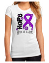 Hope for a Cure - Purple Ribbon Crohn’s Disease - Flowers Juniors Sublimate Tee-TooLoud-White-Small-Davson Sales