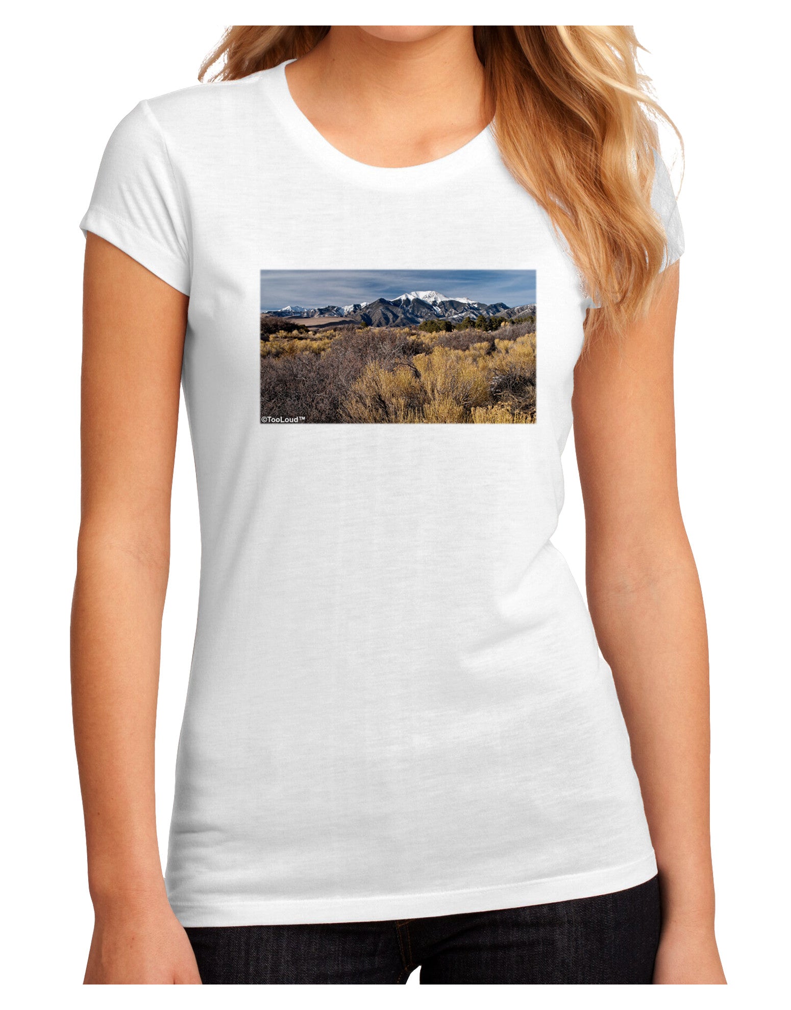 Mountain Forest Park Juniors Petite Sublimate Tee-TooLoud-White-Small-Davson Sales