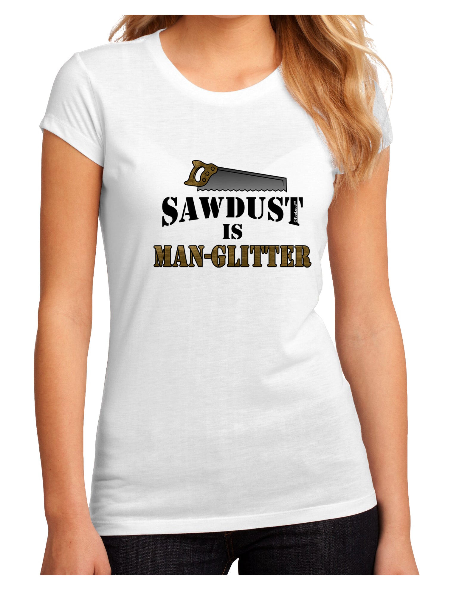 Sawdust is Man Glitter Juniors Petite Sublimate Tee by TooLoud-Womens T-Shirt-TooLoud-White-Small-Davson Sales