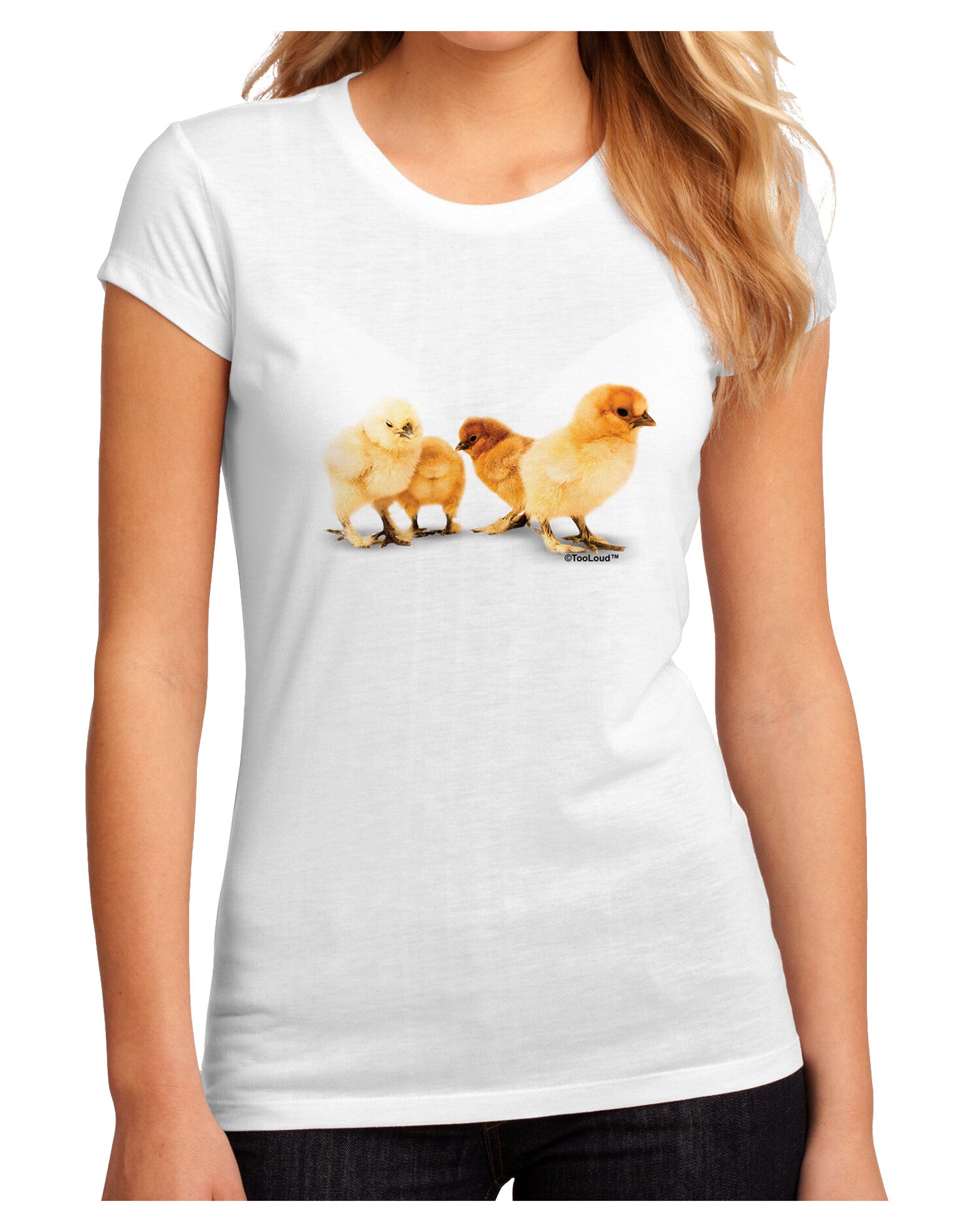 Cute Chicks Juniors Petite Sublimate Tee-TooLoud-White-Small-Davson Sales