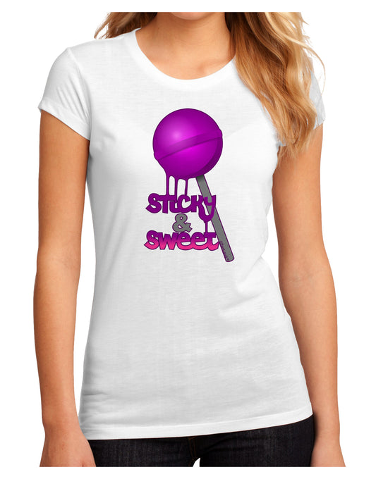 Sticky & Sweet Lollipop Juniors Petite Sublimate Tee-Womens T-Shirt-TooLoud-White-Small-Davson Sales