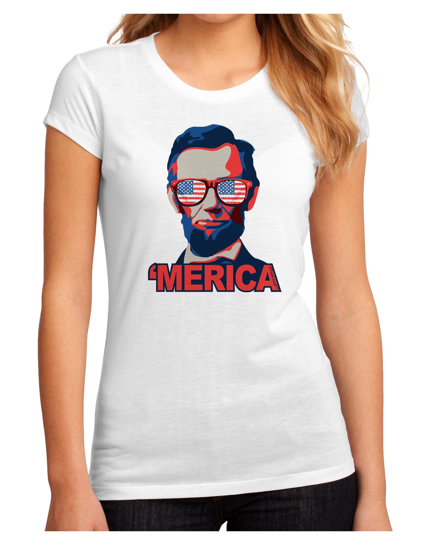 Lincoln Merica Juniors Petite Sublimate Tee-Womens T-Shirt-TooLoud-White-Small-Davson Sales