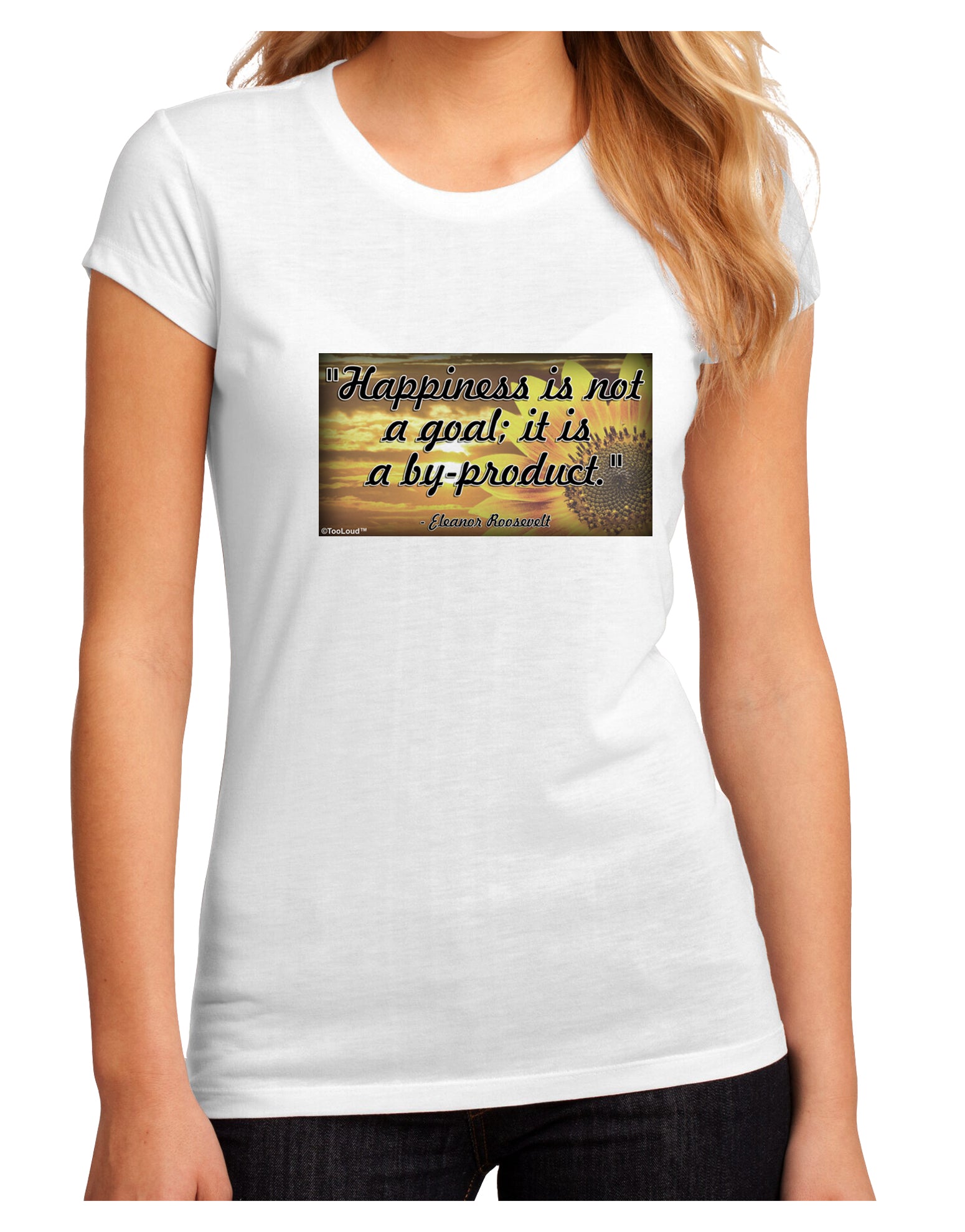 Happiness Is Not A Goal Juniors Petite Sublimate Tee by TooLoud-Womens T-Shirt-TooLoud-White-Small-Davson Sales