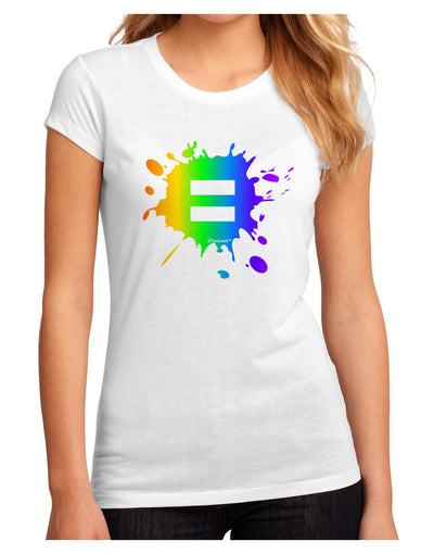 Equal Rainbow Paint Splatter Juniors Sublimate Tee by TooLoud-Womens T-Shirt-TooLoud-White-Small-Davson Sales