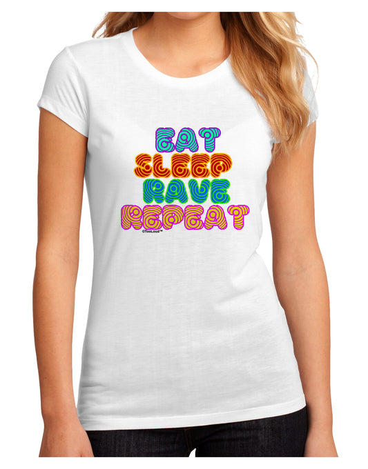Eat Sleep Rave Repeat Hypnotic Juniors Sublimate Tee by TooLoud-Womens T-Shirt-TooLoud-White-Small-Davson Sales