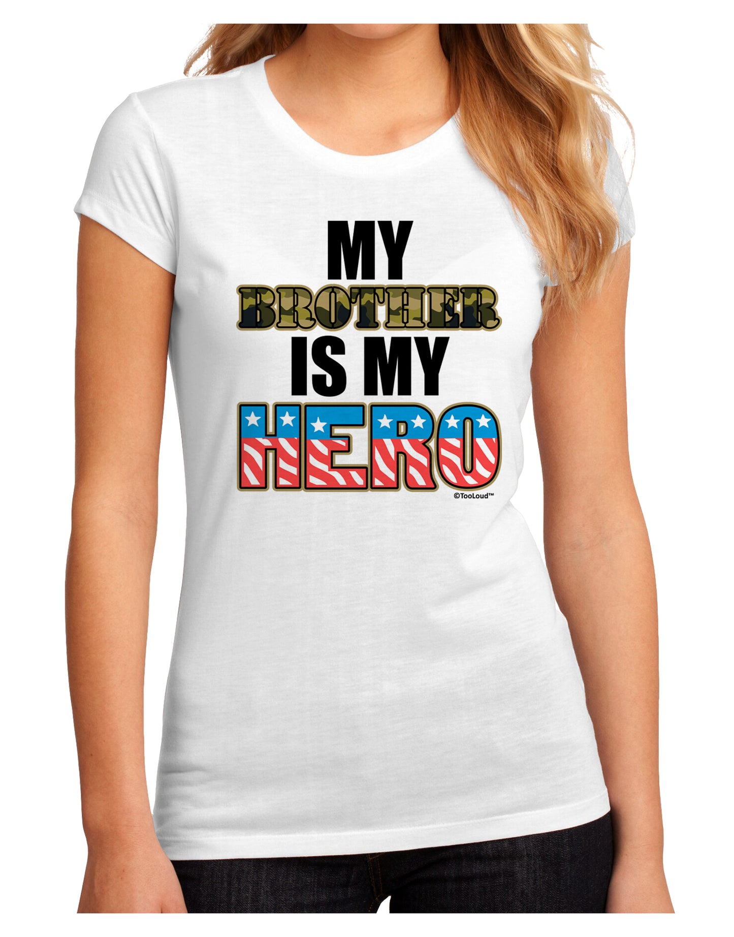 My Brother is My Hero - Armed Forces Juniors Sublimate Tee by TooLoud-Womens T-Shirt-TooLoud-White-Small-Davson Sales