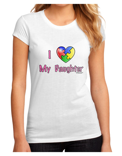 I Heart My Daughter - Autism Awareness Juniors Sublimate Tee by TooLoud-Womens T-Shirt-TooLoud-White-Small-Davson Sales