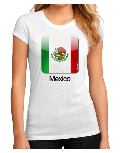 Mexican Flag App Icon - Text Juniors Sublimate Tee by TooLoud-Womens T-Shirt-TooLoud-White-Small-Davson Sales