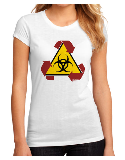 Recycle Biohazard Sign Juniors Sublimate Tee by TooLoud-Womens T-Shirt-TooLoud-White-Small-Davson Sales