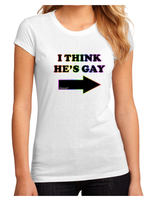 I Think He's Gay Right Juniors Petite Sublimate Tee by TooLoud-Womens T-Shirt-TooLoud-White-Small-Davson Sales