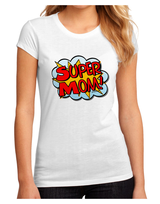 Super Mom - Superhero Comic Style Juniors Sublimate Tee-Womens T-Shirt-TooLoud-White-Small-Davson Sales