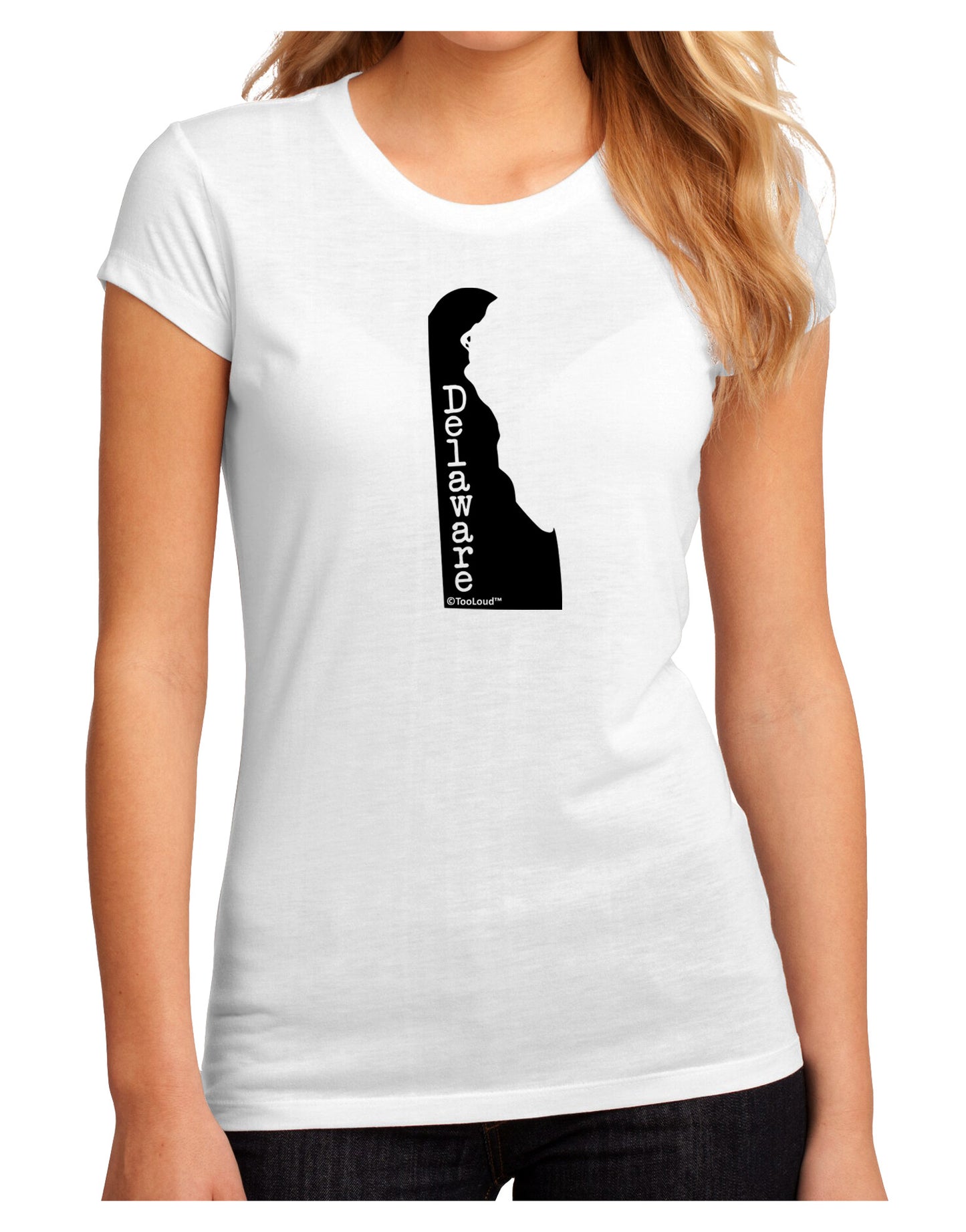 Delaware - United States Shape Juniors Sublimate Tee by TooLoud-Womens T-Shirt-TooLoud-White-Small-Davson Sales