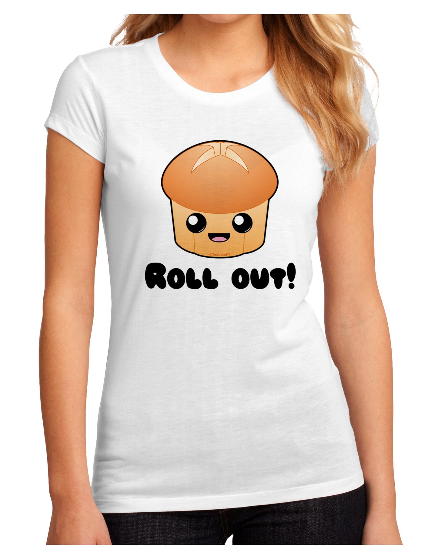 Roll Out Cute Roll Juniors Sublimate Tee-TooLoud-White-Small-Davson Sales